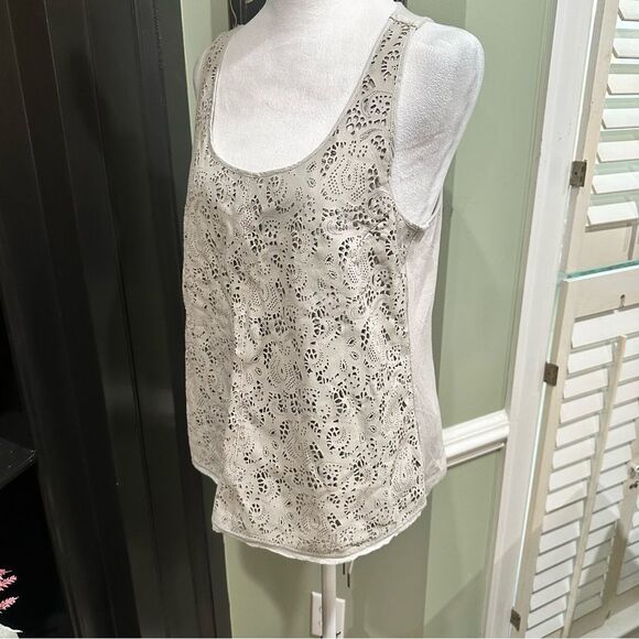 PJK Patterson J. Kincaid Leather Eyelet Tank Top – Size M - Picture 9 of 11